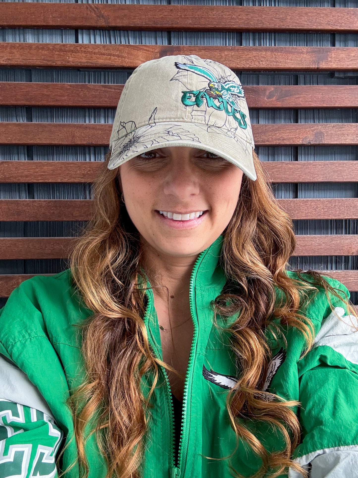 Hand Drawn Floral EAGLES Cap | Khaki Fly Eagle