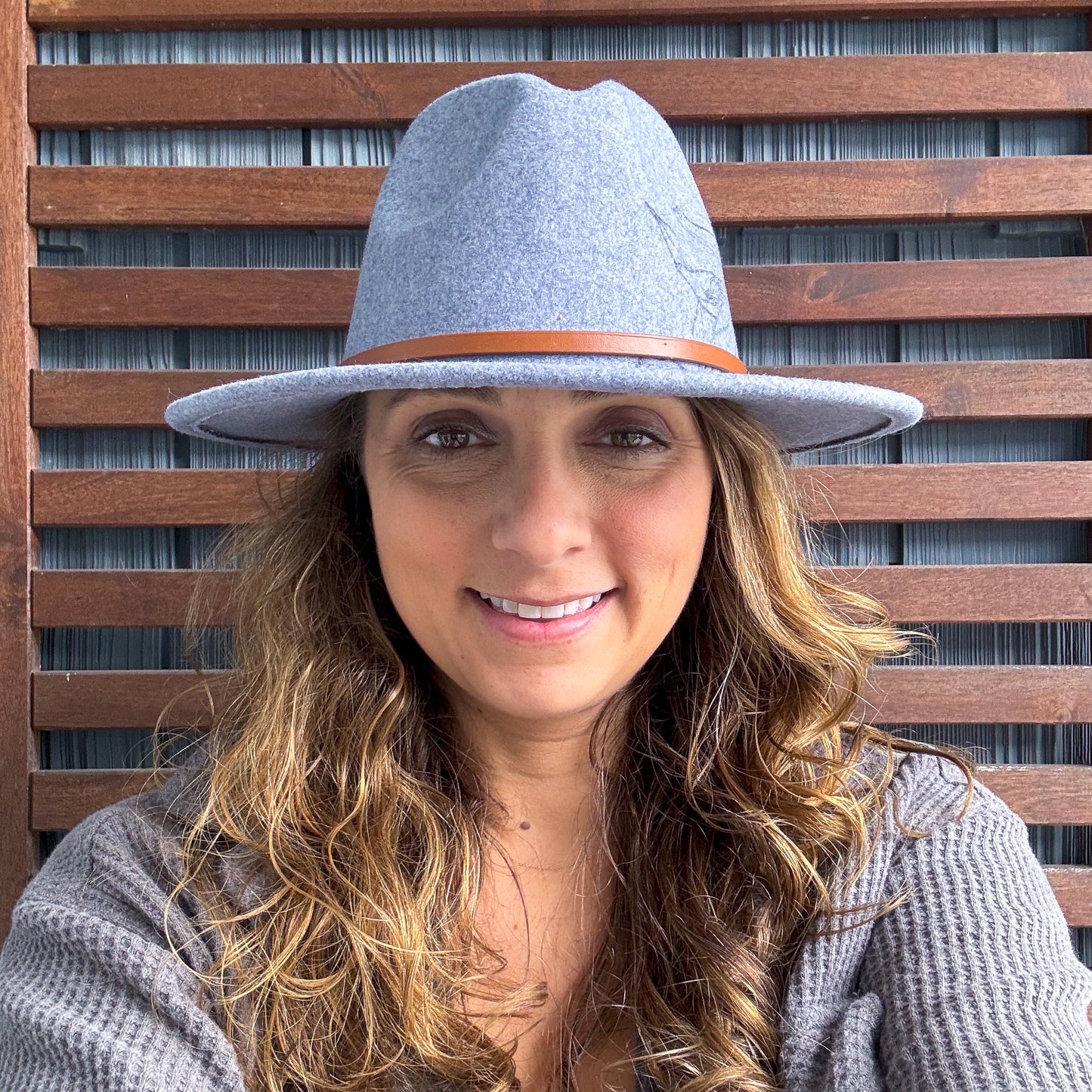 Blue Hand Burned Daisy Fedora