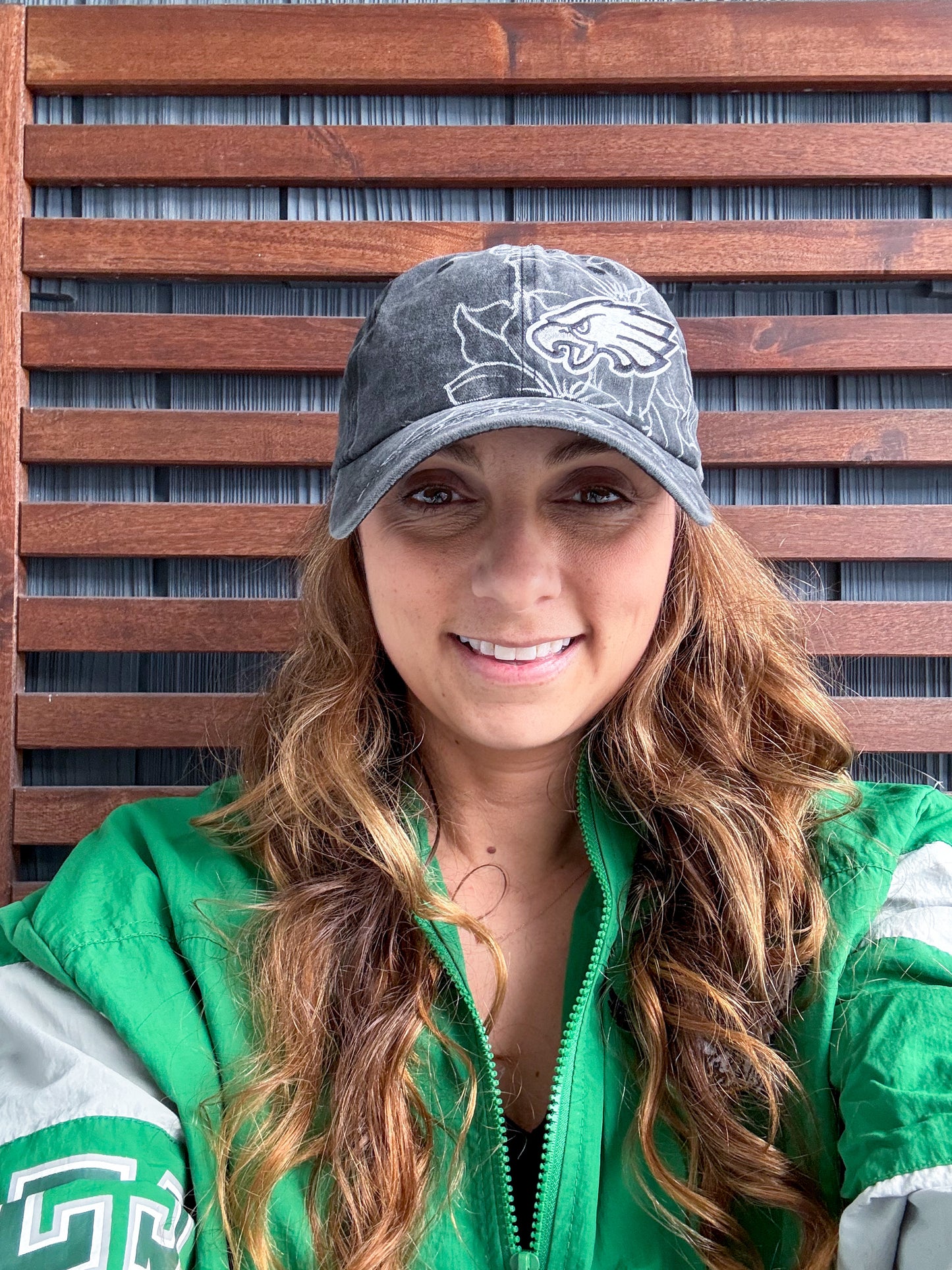 Hand Drawn Floral EAGLES Cap | Grey Eagle