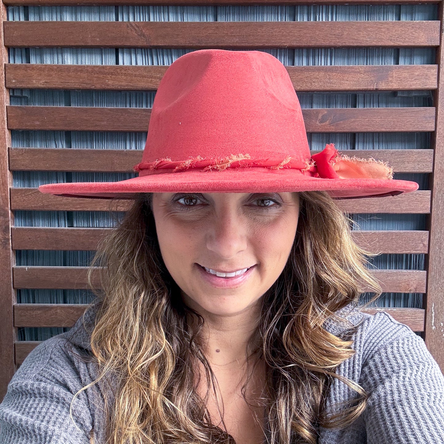 Jersey Tomato Hand Burn Gardenia Wide Brim Fedora