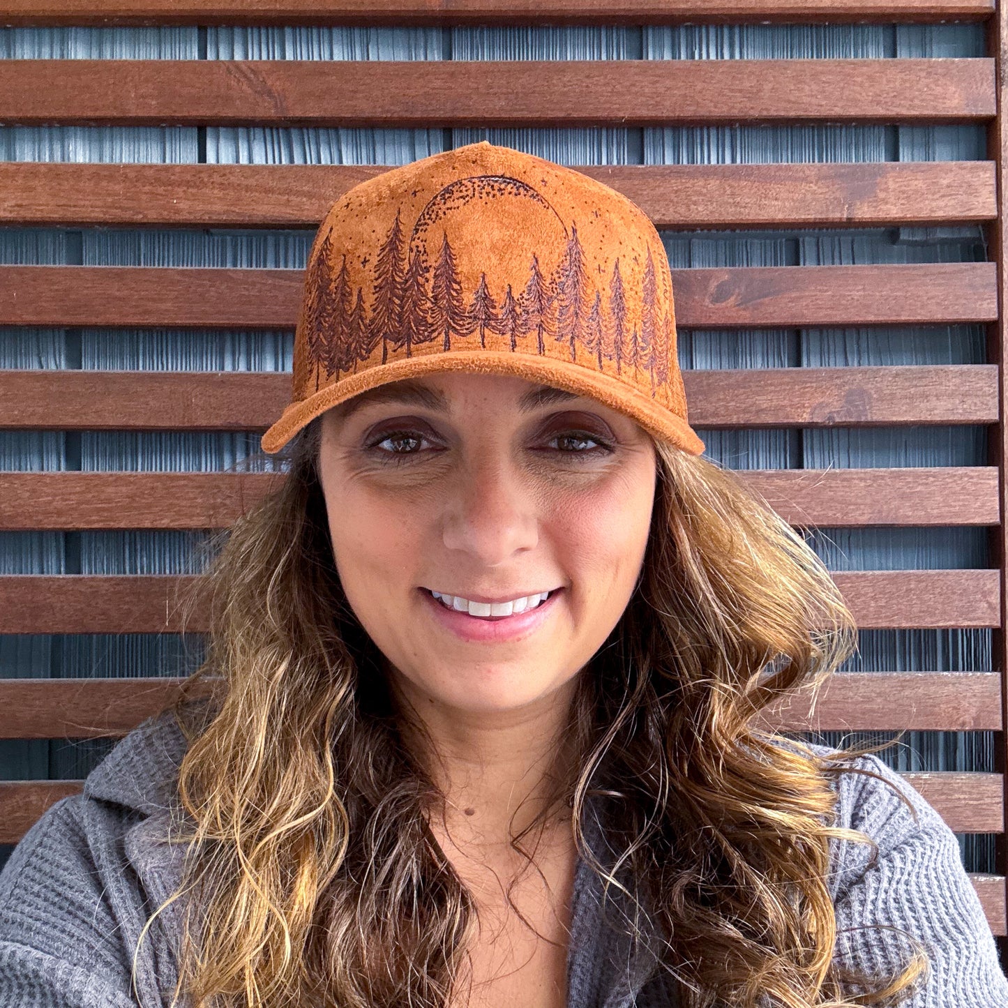 Suede Rust Burned Moon in the Trees Trucker Hat