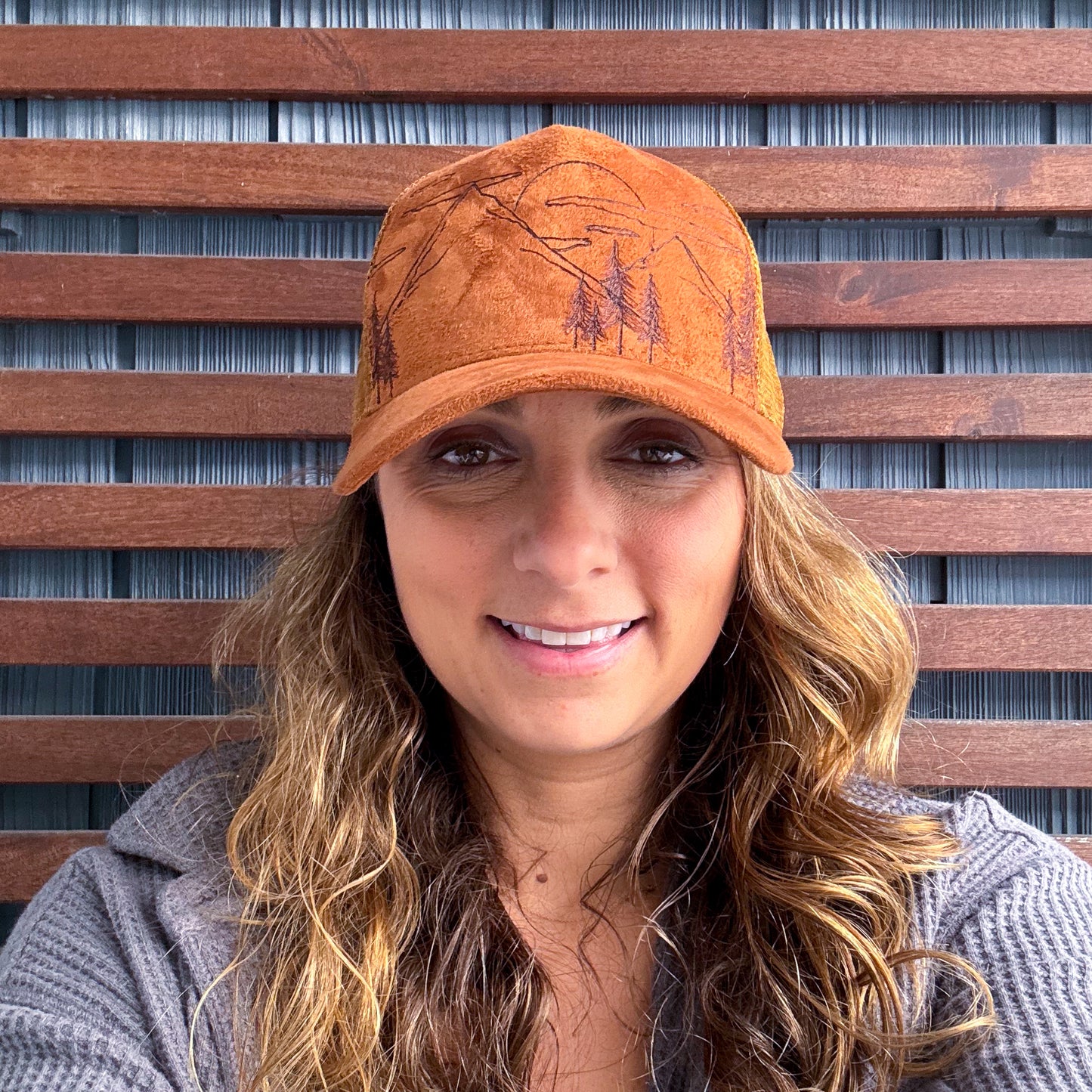 Suede Rust Burned Morning in the Mountains Trucker Hat